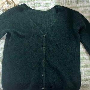 Wool fitted button up sweater